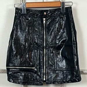 Silence + noise faux leather mini skirt black size small women new with tags
